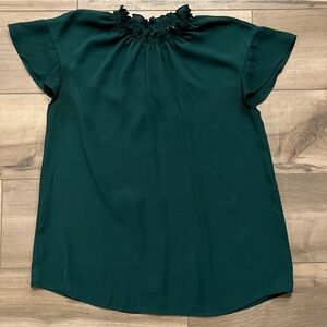 Express Sheer Green Blouse Top Size Medium